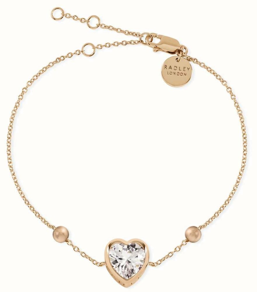 Jewelry Radley Jewellery | Radley Jewellery Crystal Heart Bracelet | Rose Gold Plated