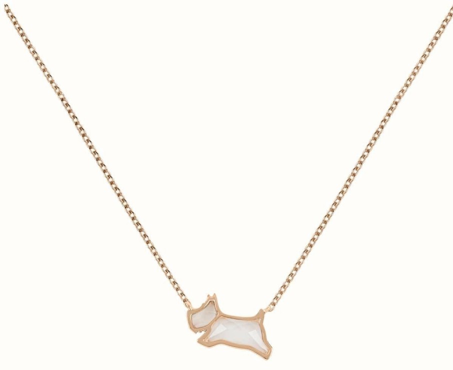 Jewelry Radley Jewellery | Radley Jewellery Dog Logo Pendant Necklace | Rose Gold Tone | Crystal Set