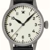 Men'S Laco | Laco Pilot Watch Original Venedig 39 | White Dial | Black Leather Strap