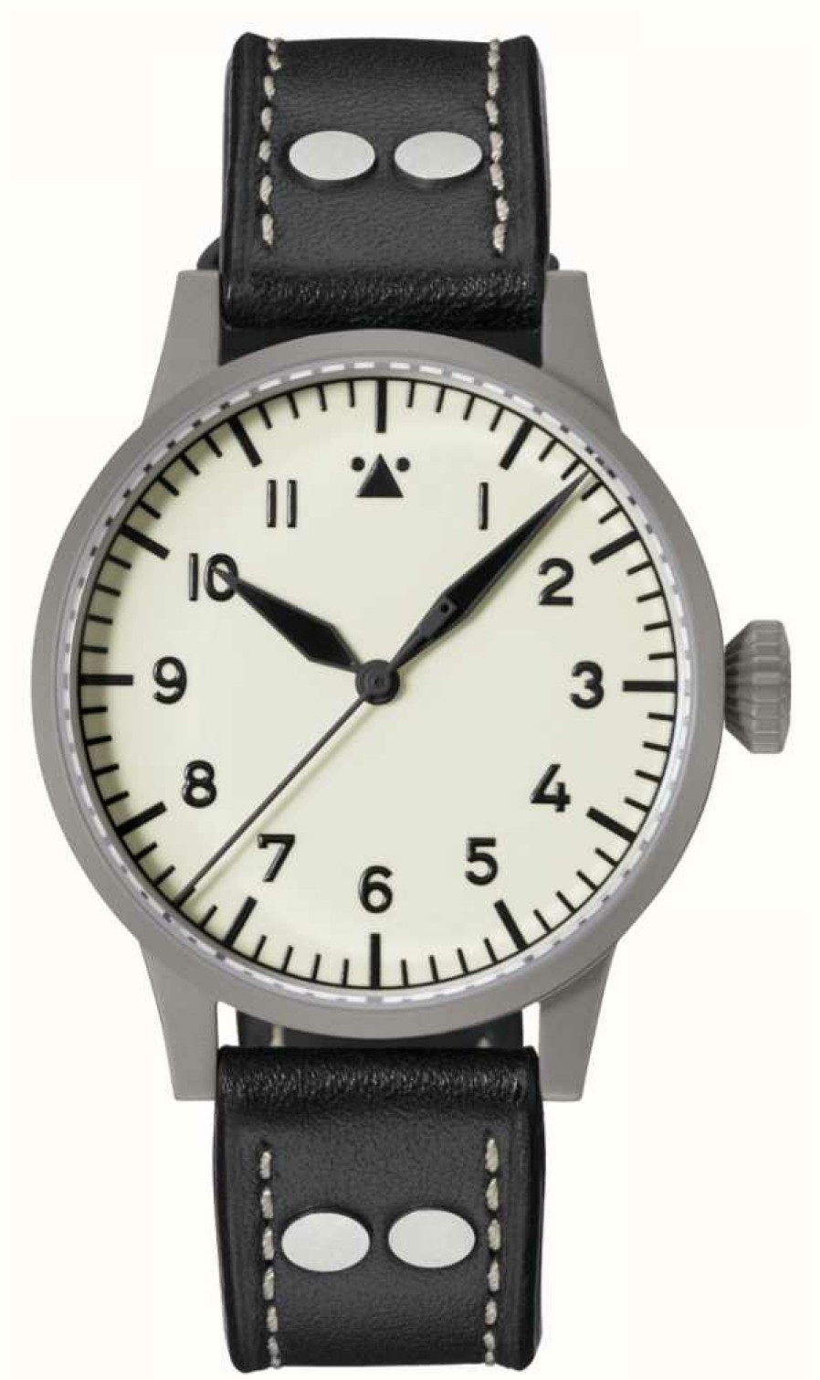 Men'S Laco | Laco Pilot Watch Original Venedig 39 | White Dial | Black Leather Strap