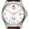 Men'S JDM Military | Jdm Military Alpha I (40Mm) White Dial / Brown Leather