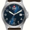 Men'S JDM Military | Jdm Military Alpha I (40Mm) Blue Dial / Brown Leather