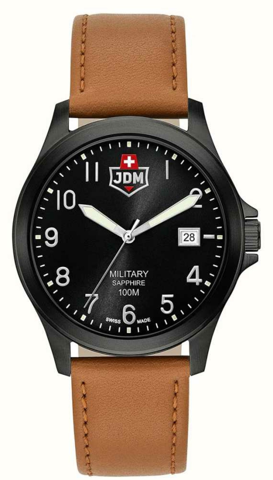 Men'S JDM Military | Jdm Military Alpha I (40Mm) Black Dial / Brown Leather