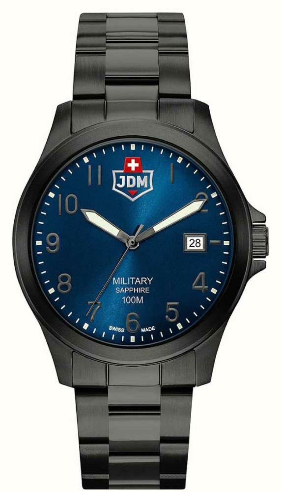 Men'S JDM Military | Jdm Military Alpha I (40Mm) Blue Dial / Black Pvd Steel