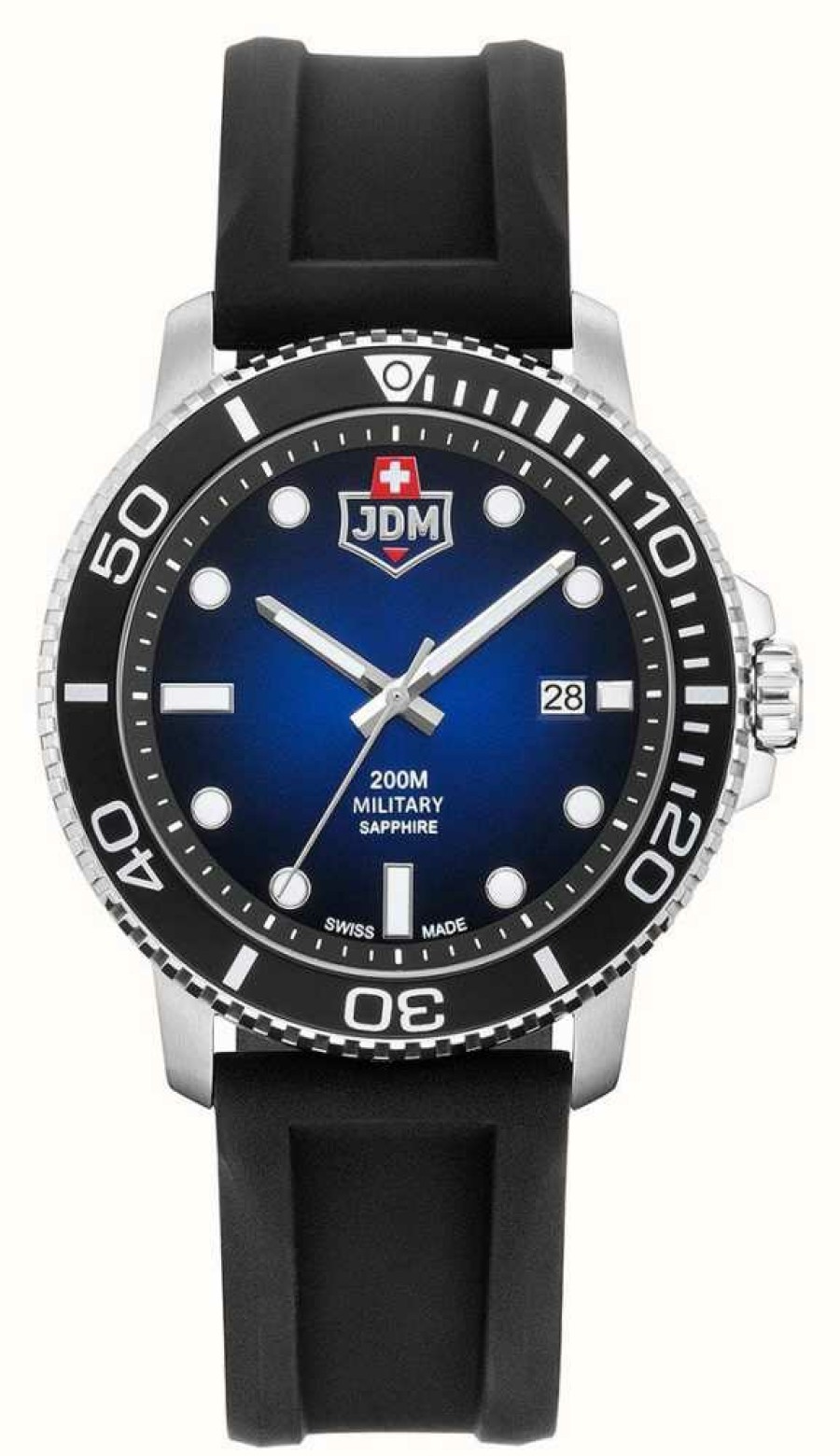 Men'S JDM Military | Jdm Military Tango (44Mm) Blue Dial / Black Silicone