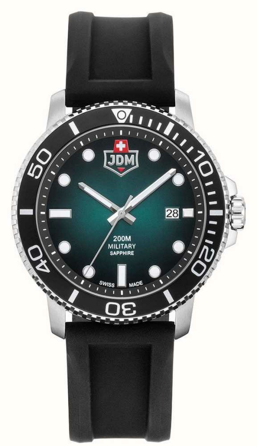 Men'S JDM Military | Jdm Military Tango (44Mm) Green Dial / Black Silicone