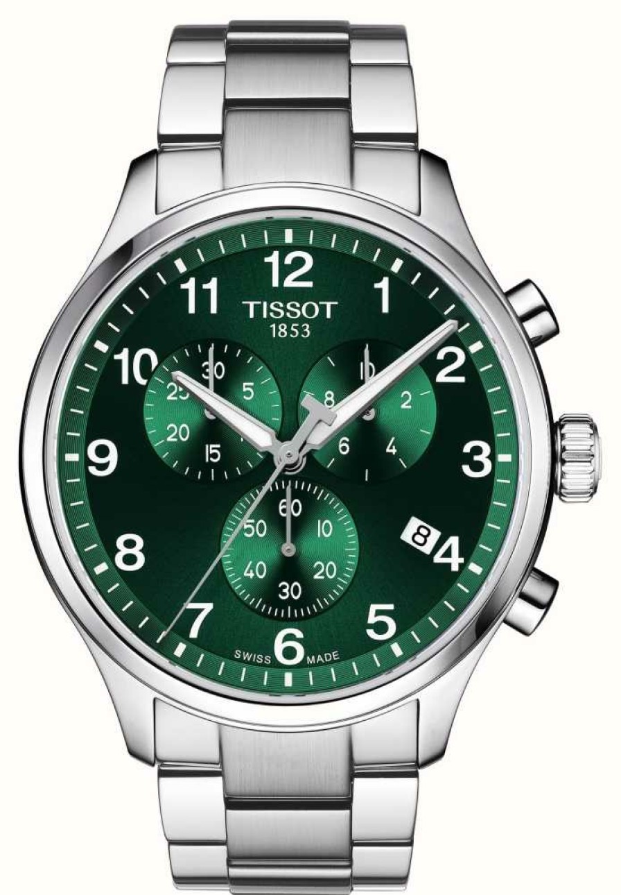 Men'S Tissot | Tissot Chrono Xl Classic (45Mm) Green Dial / Stainless Steel