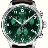 Men'S Tissot | Tissot Chrono Xl Classic (45Mm) Deep Green Dial / Brown Leather Strap