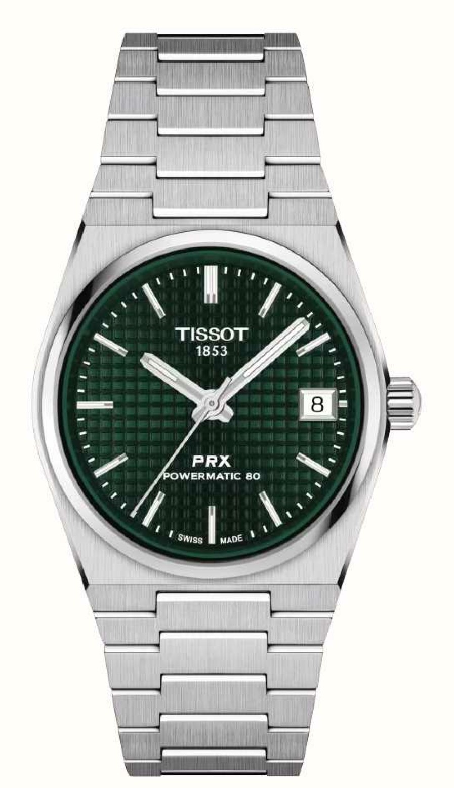 Men'S Tissot | Tissot Prx Powermatic 80 (35Mm) Green Dial / Stainless Steel