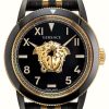 Men'S Versace | Versace V-Palazzo (43Mm) Black Dial / Black + Gold Pvd Stainless Steel