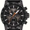 Men'S Tissot | Tissot Supersport Chrono Basketball Edition | Black Chrono Dial | Black Leather Strap