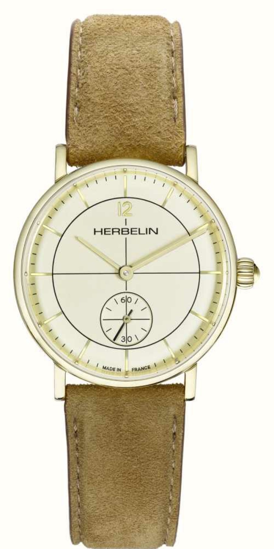 Women'S Herbelin | Herbelin Women'S Inspiration | Cream Dial | Brown Suede Leather Strap