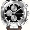 Men'S Herbelin | Herbelin Newport Heritage Chronograph (42Mm) Black Dial / Brown Leather