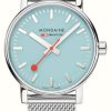 Men'S Mondaine | Mondaine Evo2 35Mm | Turquoise Dial | Steel Mesh Bracelet