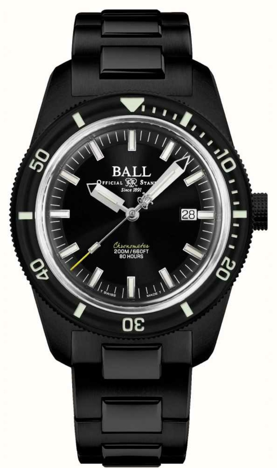 Men'S Ball Watch Company | Ball Watch Company Engineer Ii Skindiver Heritage Chronometer Limited Edition (42Mm) Black Dial / Black Pvd