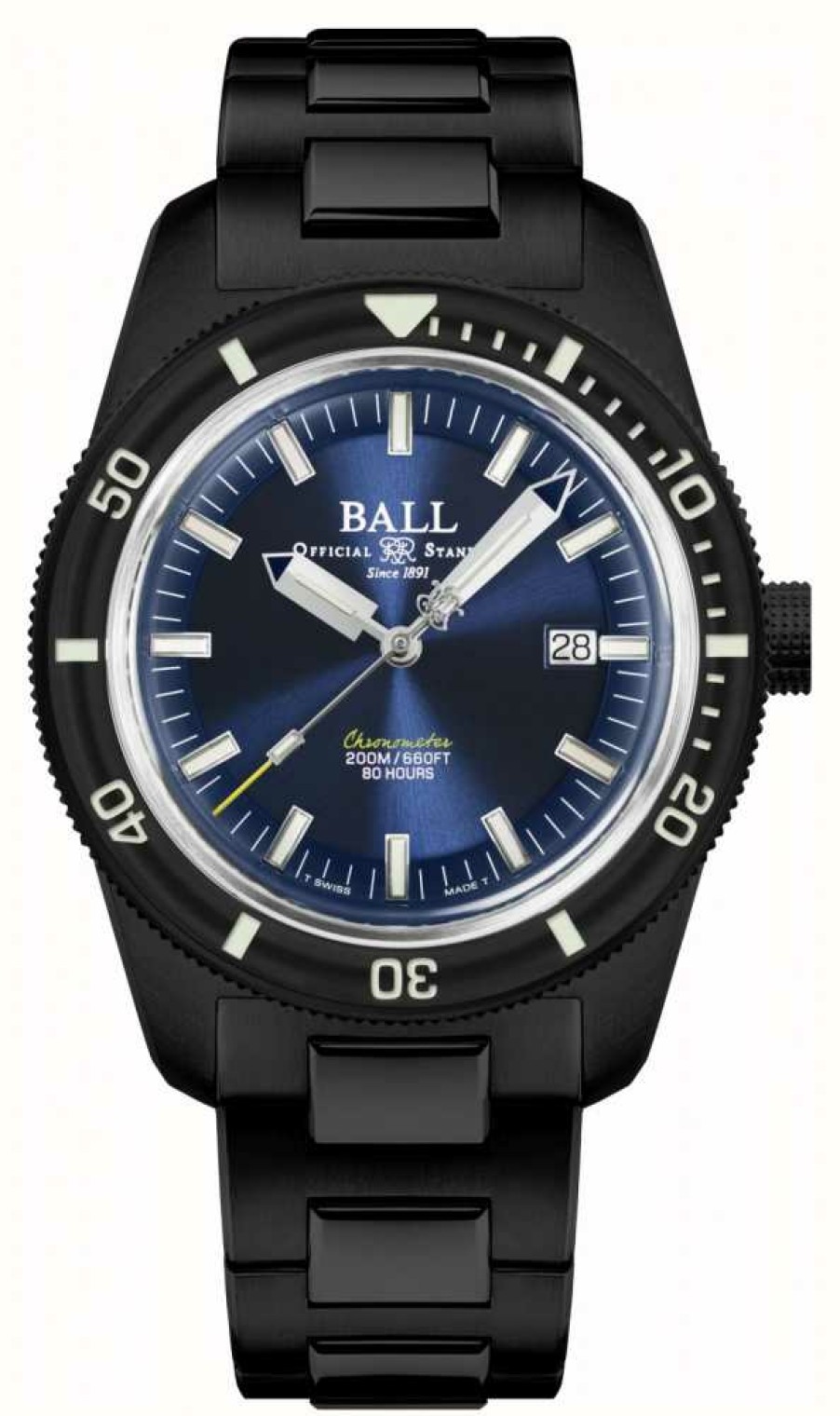 Men'S Ball Watch Company | Ball Watch Company Engineer Ii Skindiver Heritage Chronometer Limited Edition (42Mm) Blue Dial / Black Pvd