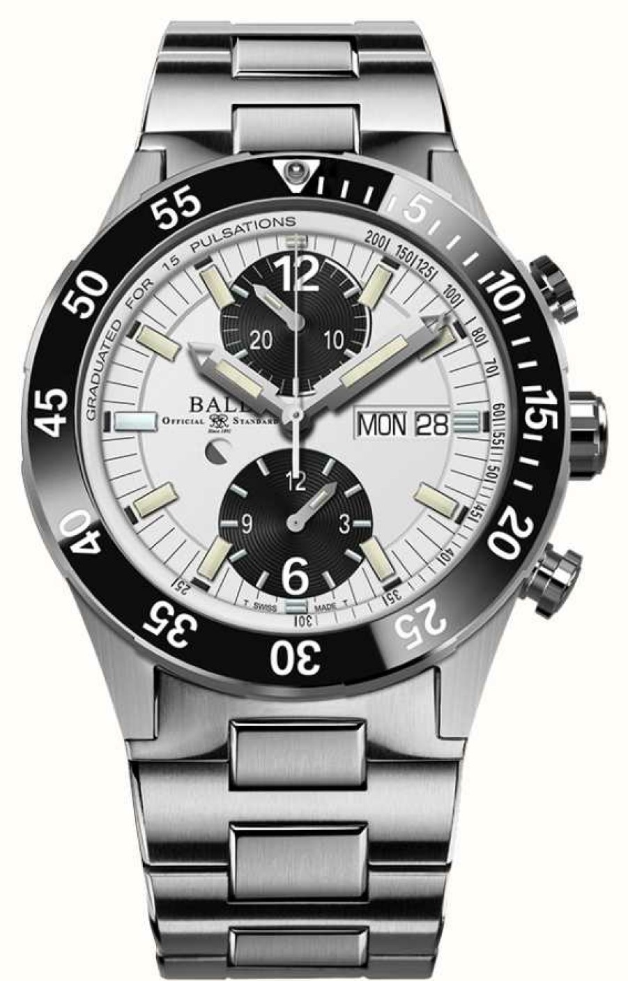 Men'S Ball Watch Company | Ball Watch Company Roadmaster Rescue Chronograph | 41Mm | Limited Edition | Stainless Steel Bracelet