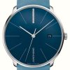 Women'S Junghans | Junghans Meister Fein Automatic | Diamond Set | Arctic Blue Dial | Blue Leather Strap