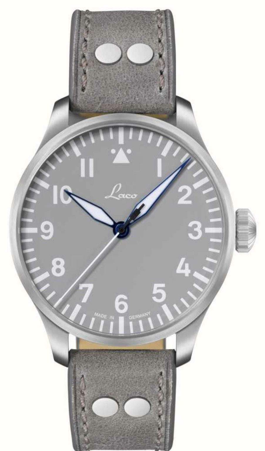 Men'S Laco | Laco Augsburg Grau 42 | Grey Dial | Grey Leather Strap