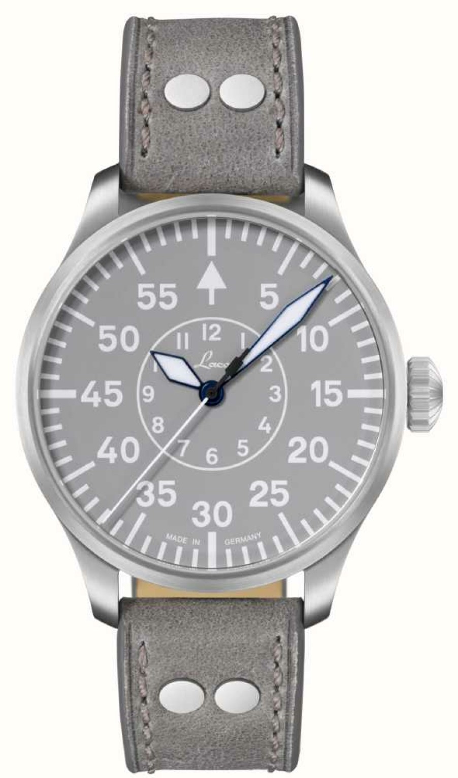 Men'S Laco | Laco Aachen Grau 42 | Grey Dial | Grey Leather Strap