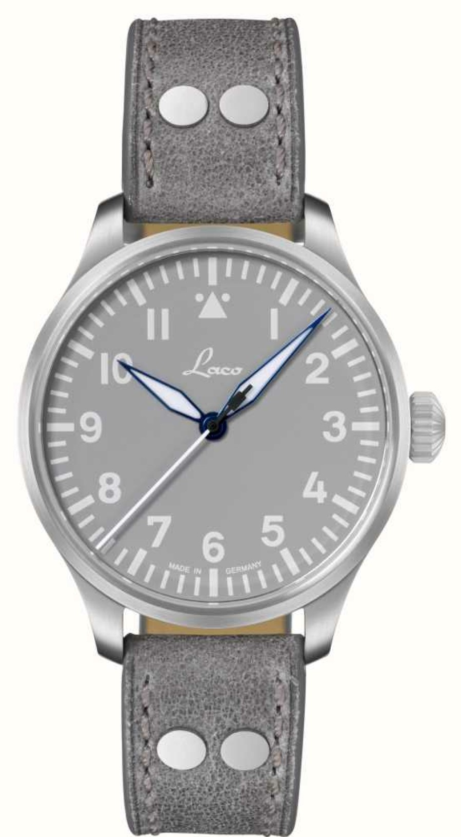 Men'S Laco | Laco Augsburg Grau 39 | Grey Dial | Grey Leather Strap