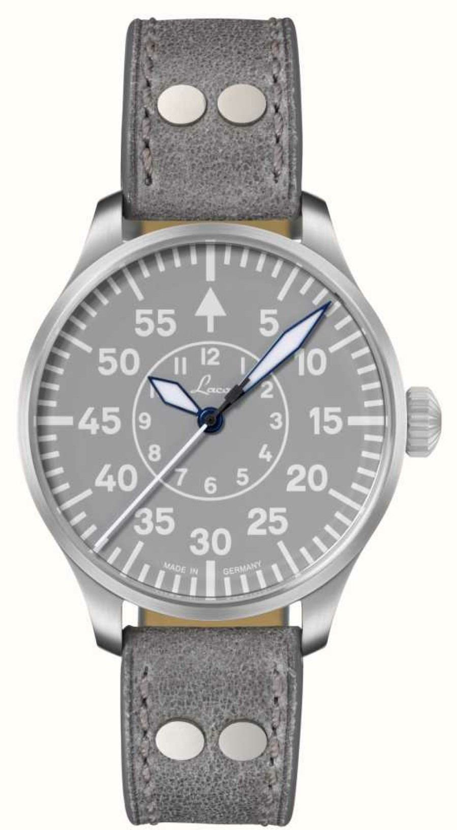 Men'S Laco | Laco Aachen Grau 39 | Grey Dial | Grey Leather Strap