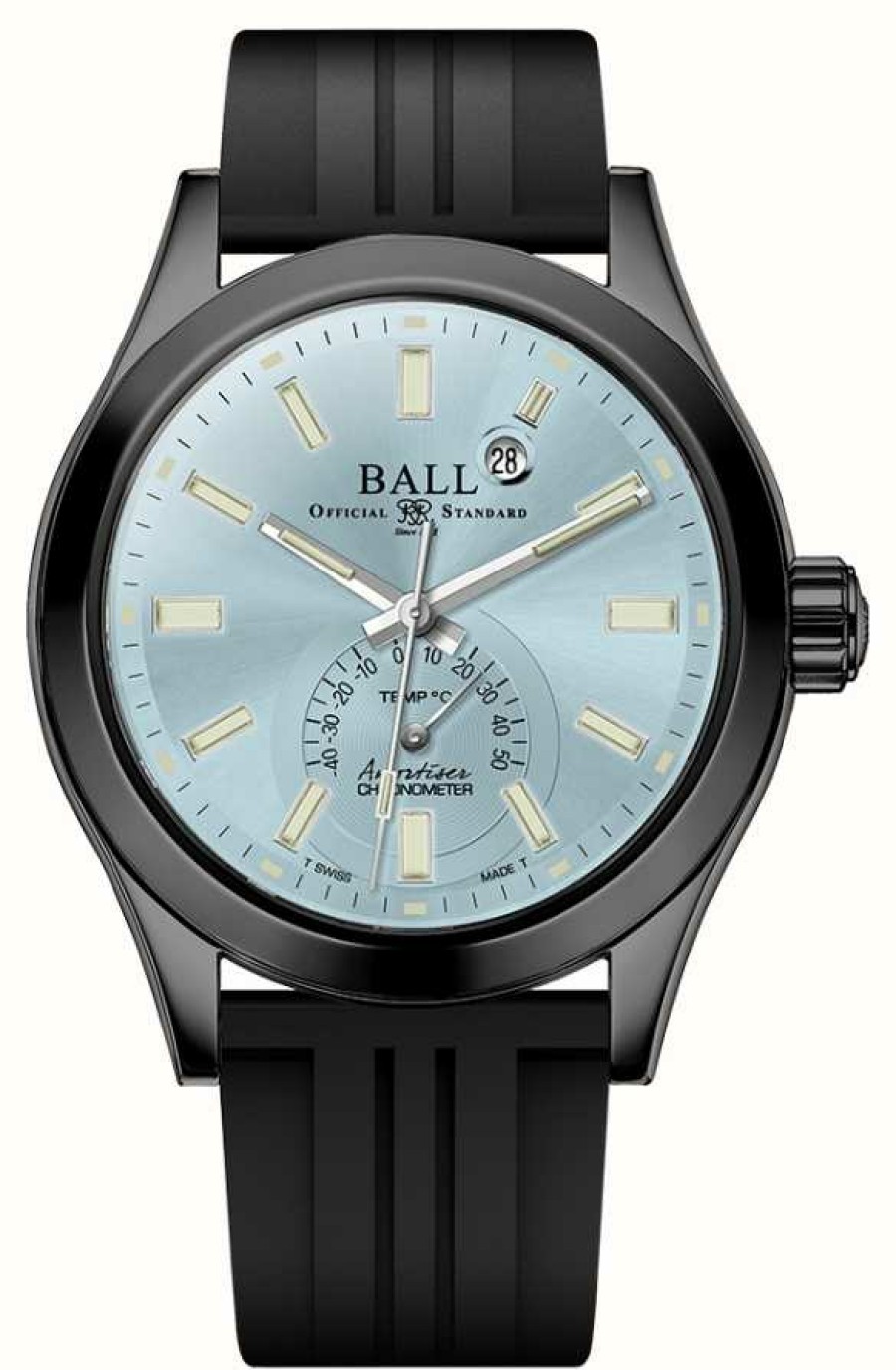 Men'S Ball Watch Company | Ball Watch Company Engineer Iii Endurance 1917 Tmt | Ice Blue Dial | Black Rubber Strap