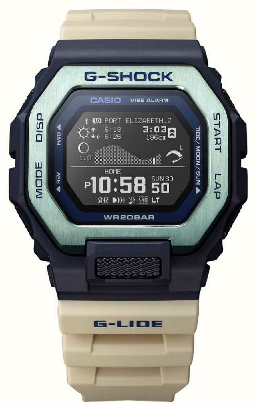 Men'S Casio | Casio G-Shock G-Lide Surf Story Digital Display Bio-Based Resin Strap