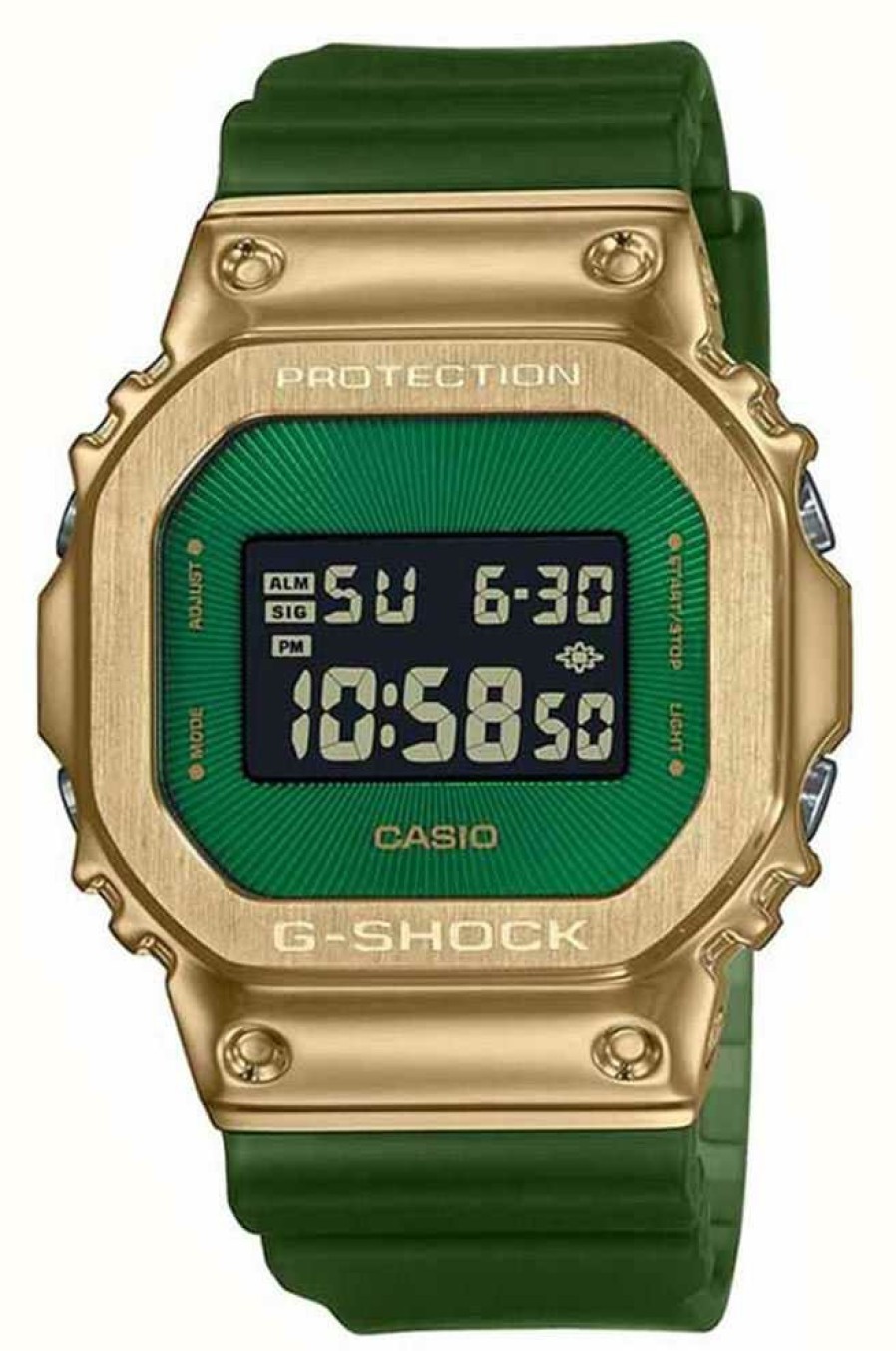 Men'S Casio | Casio G-Shock 5600 Series Emerald Gold