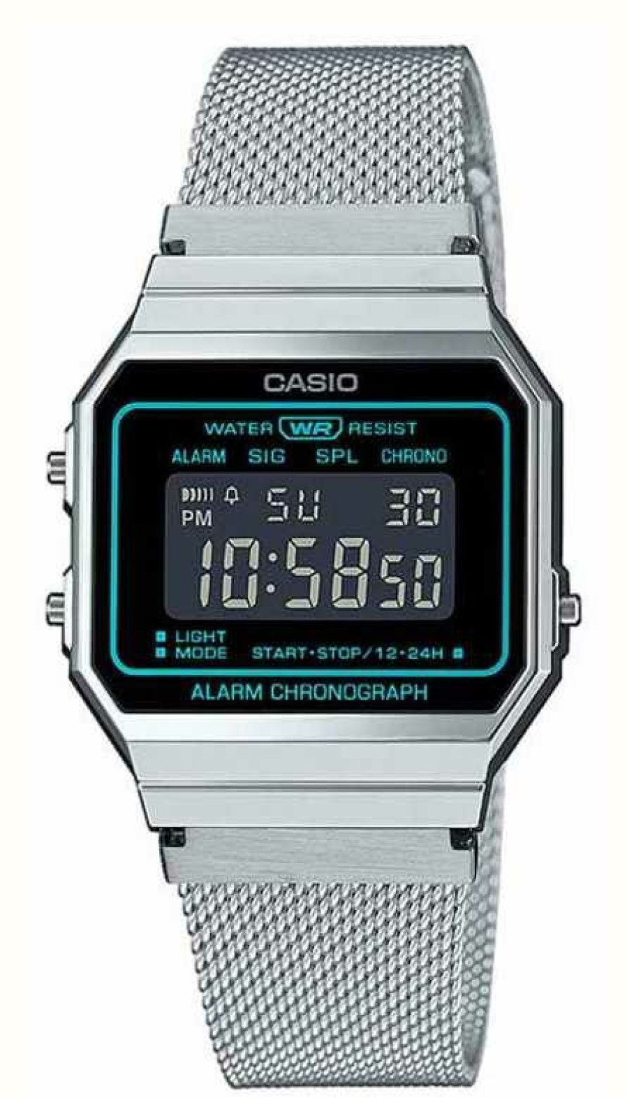 Women'S Casio | Casio Vintage Retro Alarm Chronograph / Stainless Steel Bracelet