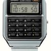 Women'S Casio | Casio Vintage Calculator Black / Stainless Steel Bracelet