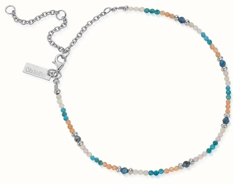 Jewelry ChloBo Jewellery | Chlobo Blissful Freedom Anklet | Sterling Silver | Coloured Beads