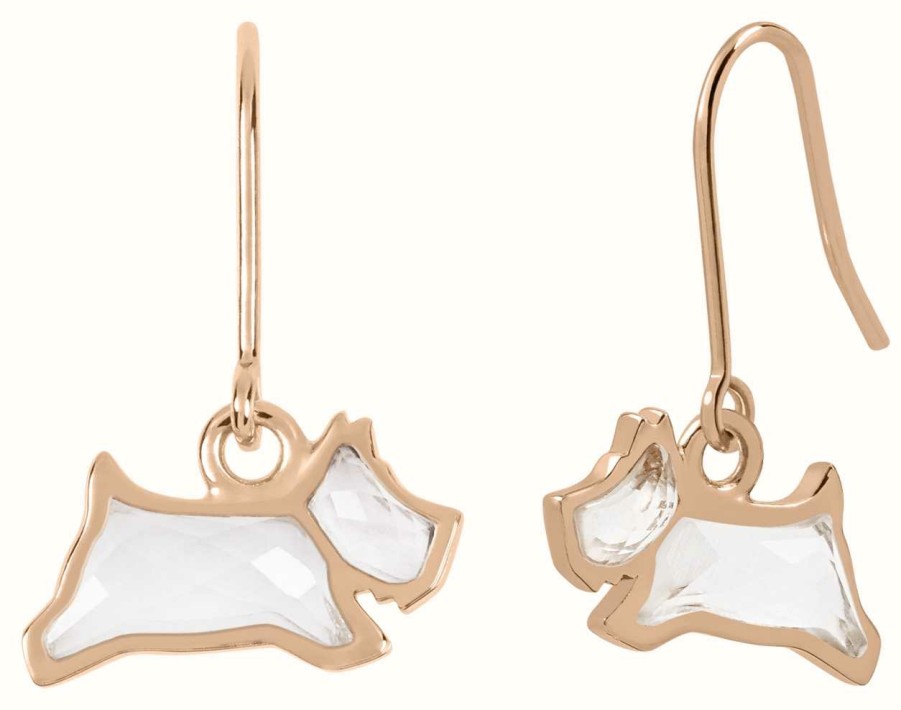 Jewelry Radley Jewellery | Radley Jewellery Dangle Earrings | Rose Gold Plated | Crystal Dogs