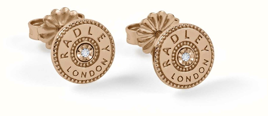 Jewelry Radley Jewellery | Radley Jewellery Hatton Gardens Stud Earrings | Rose Gold Plated | Crystal Set