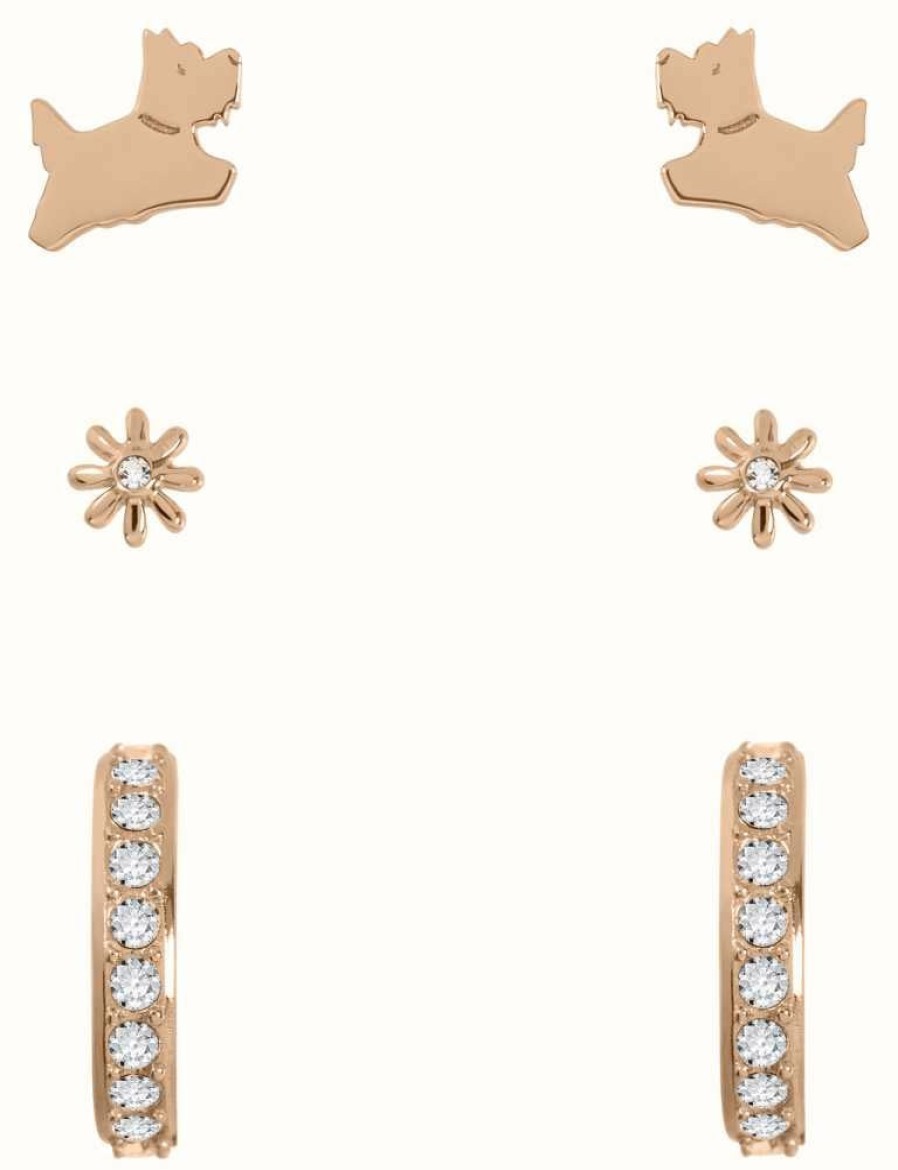 Jewelry Radley Jewellery | Radley Jewellery Baylis Road | Set Of 3 Pairs Of Earrings | Rose Gold Plated