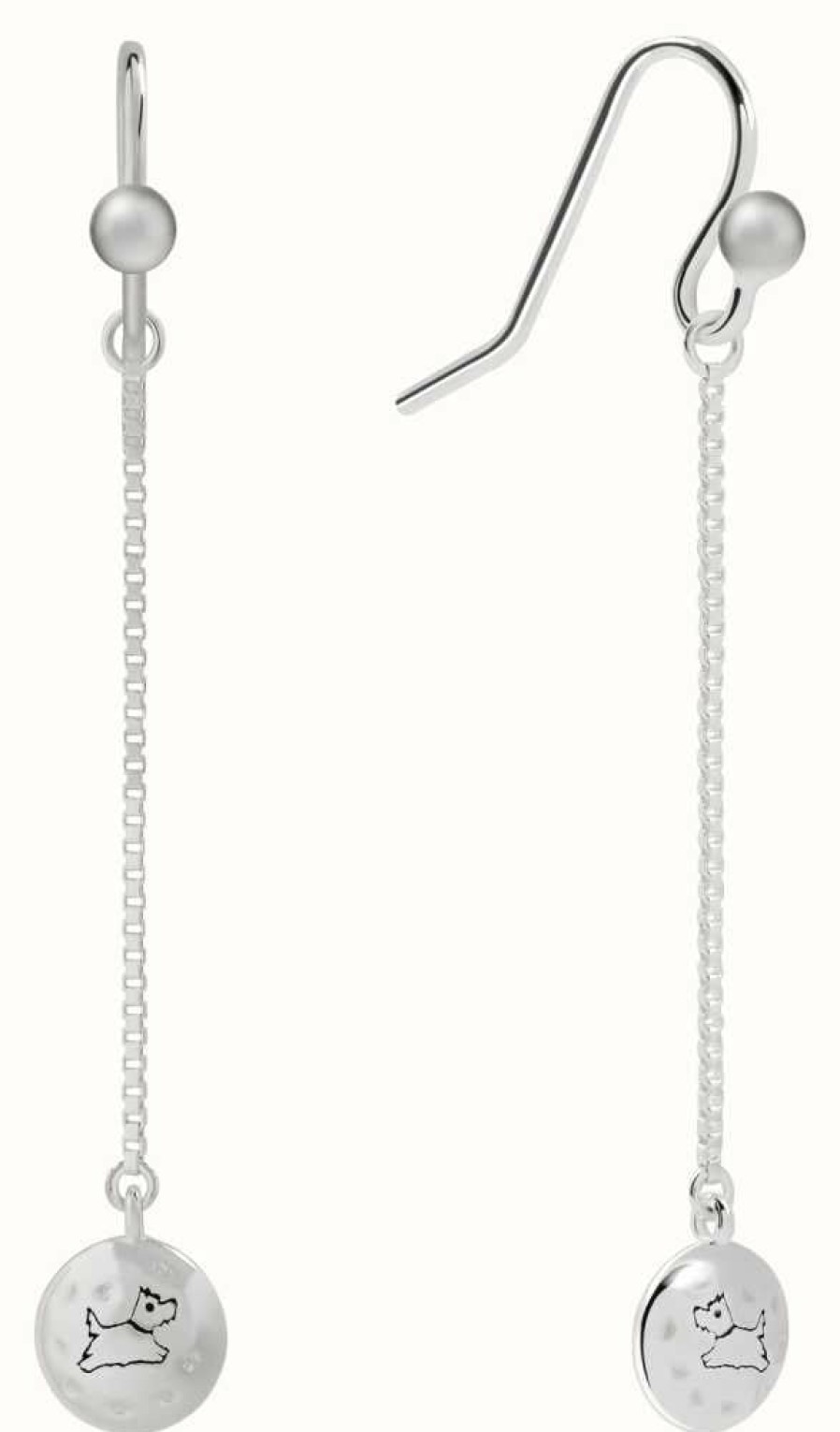 Jewelry Radley Jewellery | Radley Jewellery Drop Earrings | Sterling Silver | Engraved Dog Detail