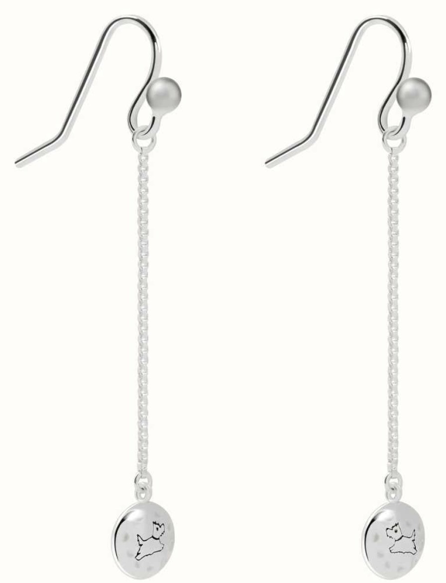 Jewelry Radley Jewellery | Radley Jewellery Drop Earrings | Sterling Silver | Engraved Dog Detail