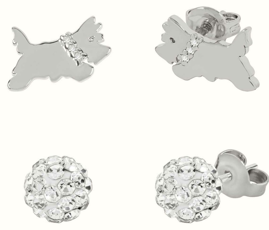 Jewelry Radley Jewellery | Radley Jewellery Set Of 2 Pairs Of Stud Earrings | Sterling Silver | Crystal Set