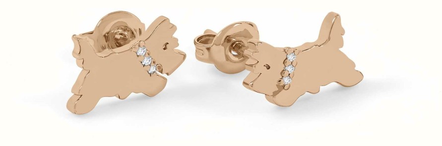 Jewelry Radley Jewellery | Radley Jewellery Set Of 2 Pairs Of Stud Earrings | Rose Gold Plated | Crystal Set