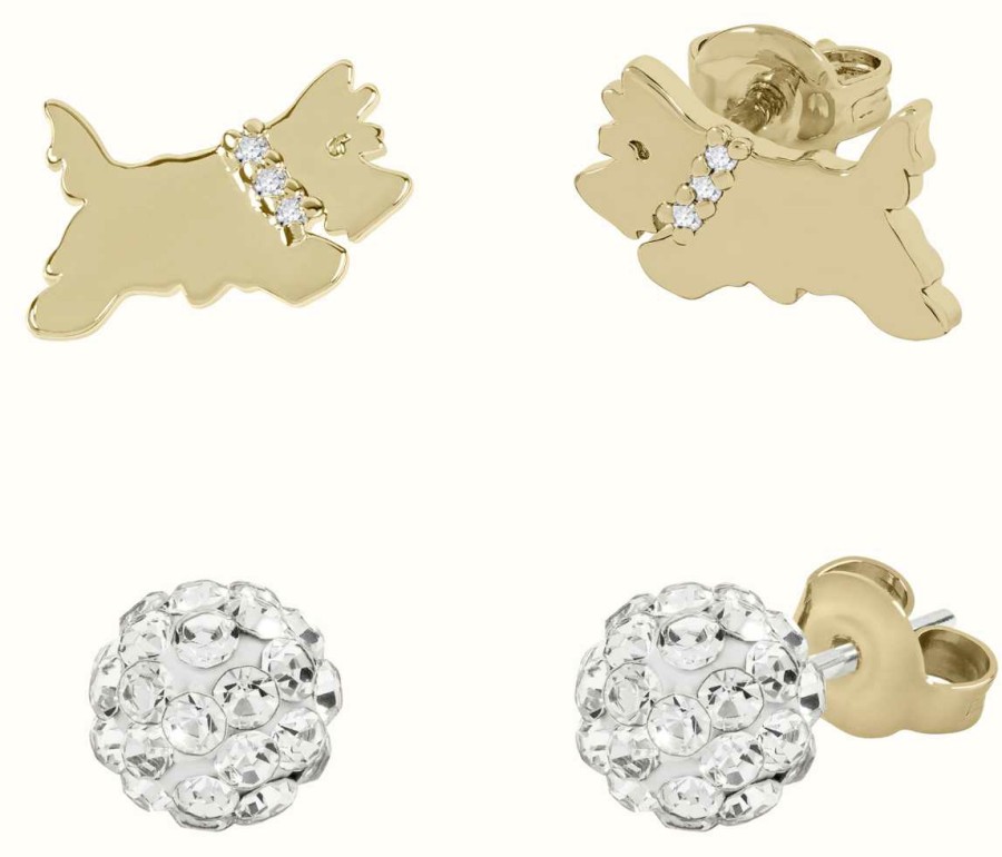 Jewelry Radley Jewellery | Radley Jewellery Set Of 2 Pairs Of Stud Earrings | Gold Plated | Crystal Set