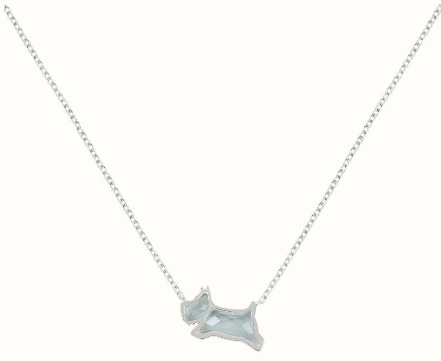 Jewelry Radley Jewellery | Radley Jewellery Park Place Necklace | Sterling Silver | Blue Crystal Dog Pendant