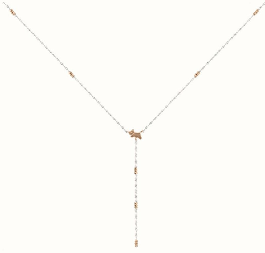 Jewelry Radley Jewellery | Radley Jewellery Drop Detail Necklace | Two Tone | Rose Gold Sterling Silver