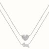 Jewelry Radley Jewellery | Radley Jewellery Double Layer Necklace | Sterling Silver | Crystal Set