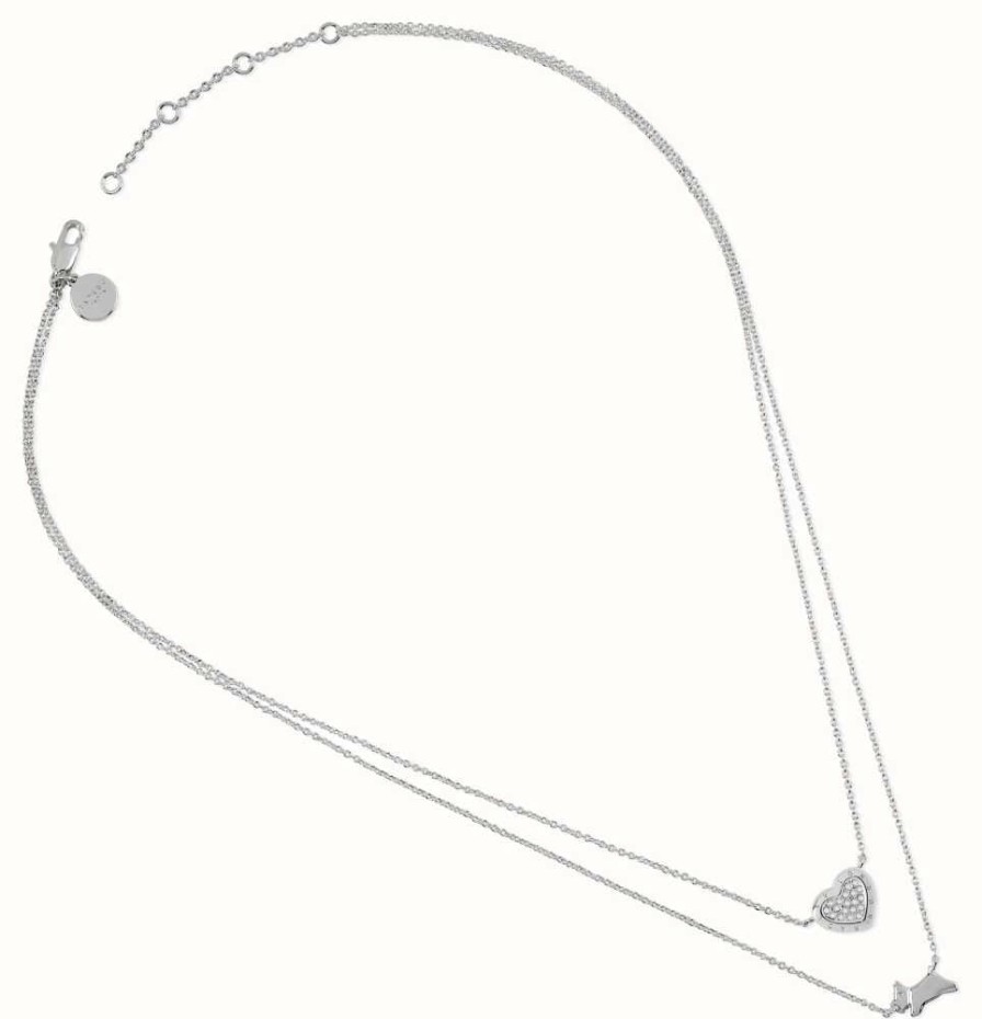 Jewelry Radley Jewellery | Radley Jewellery Double Layer Necklace | Sterling Silver | Crystal Set