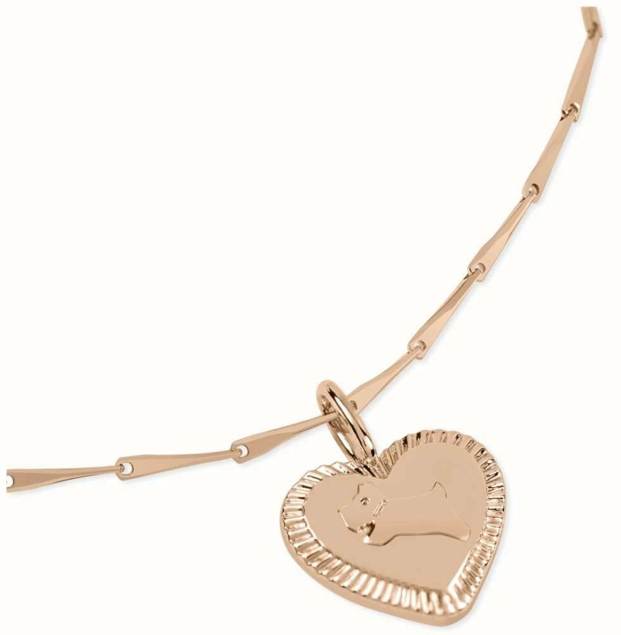 Jewelry Radley Jewellery | Radley Jewellery Heart Charm Bracelet | Rose Gold Plated | Dog Detail