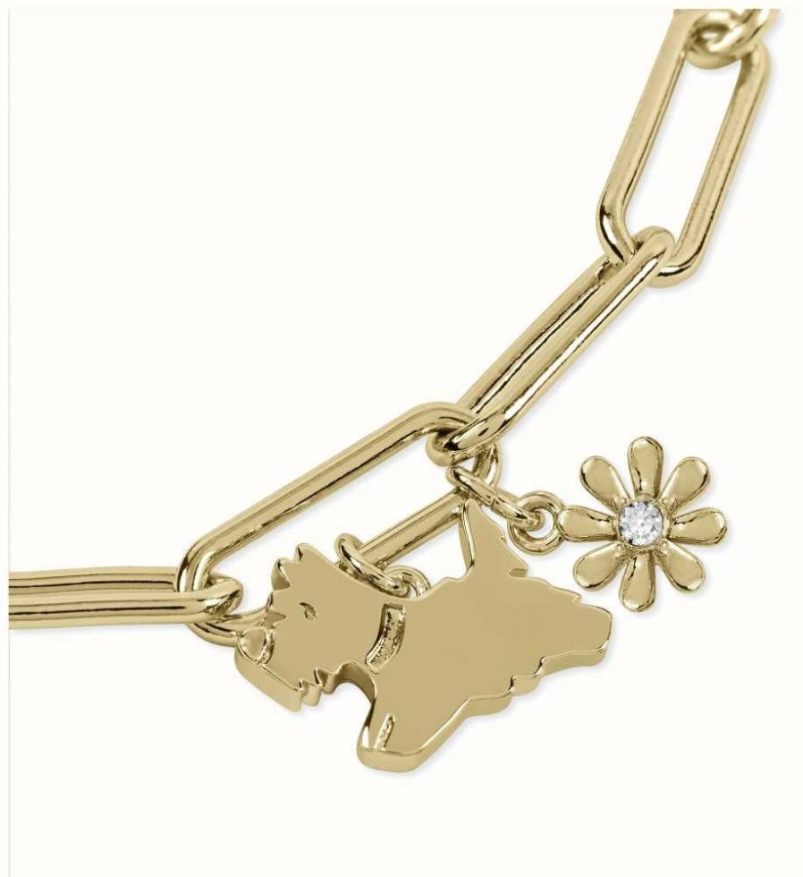 Jewelry Radley Jewellery | Radley Jewellery Cranwell Close Bracelet | Gold Plated | Dog And Flower Charms