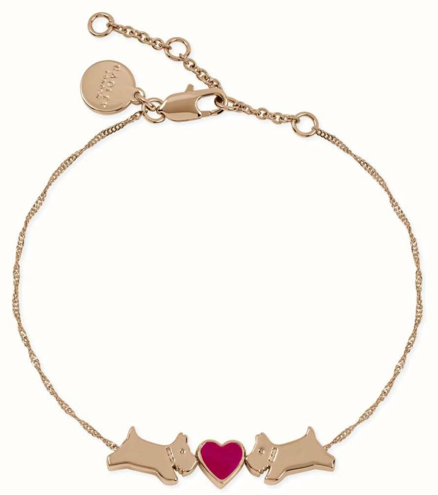 Jewelry Radley Jewellery | Radley Jewellery Dog Love Heart Bracelet | Rose Gold Plated