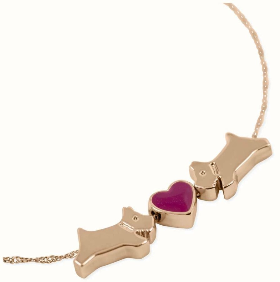 Jewelry Radley Jewellery | Radley Jewellery Dog Love Heart Bracelet | Rose Gold Plated