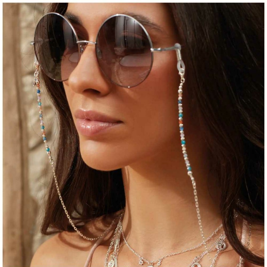 Jewelry ChloBo Jewellery | Chlobo Light Echoes Sunglasses Chain | Sterling Silver | Coloured Beads