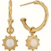 Jewelry ChloBo Jewellery | Chlobo New Hope Hoop Earrings | Gold Plated | Opal Charm